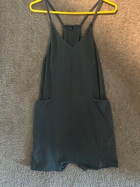 Women's Olive Green Romper Skort with Pockets